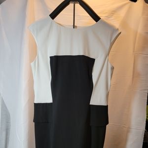 #1308 Chaps black and white dress
